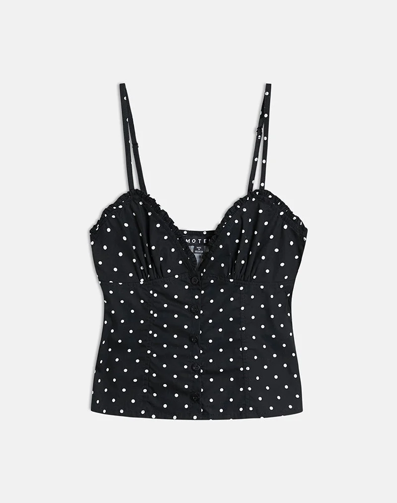 Isamu-Oberteil in Basic Polka Schwarz