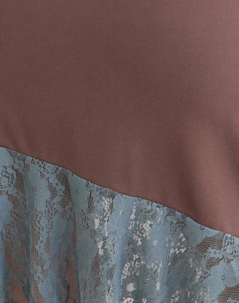 Sanaya-Kleid aus Cupro Mink mit Spitzeneinsätzen
