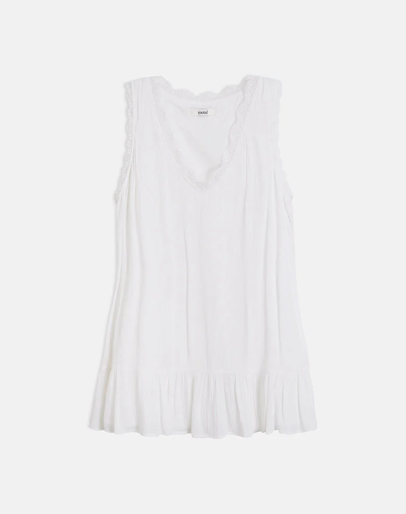 Manika Plunge-Babydoll-Minikleid aus Rayon, weiß