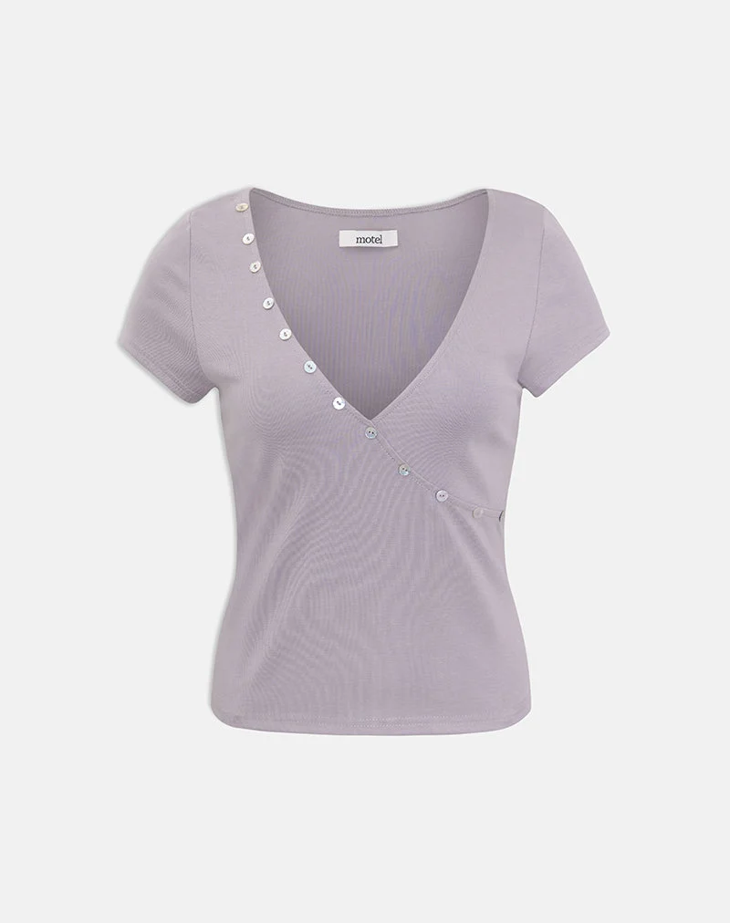 Caliza-Top aus lila-grauem Öko-Lyocell
