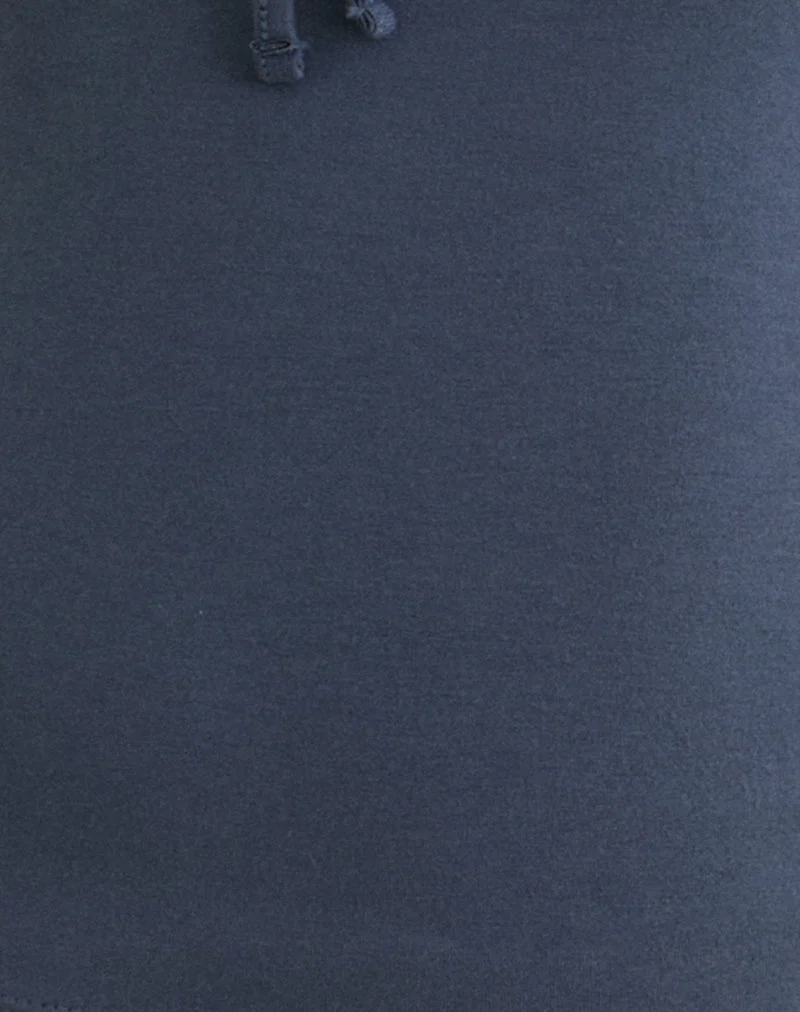 Armel Langarm-Top mit Schlüssellochausschnitt aus Rayon-Jersey in der Farbe „Ocean Storm“
