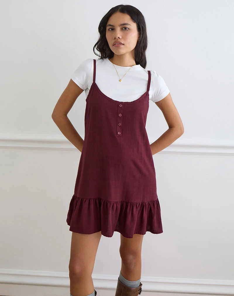 Arige Minikleid in Bordeauxrot