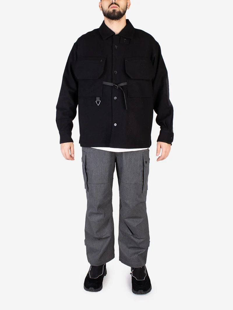 Giacca camicia outdoor in misto lana