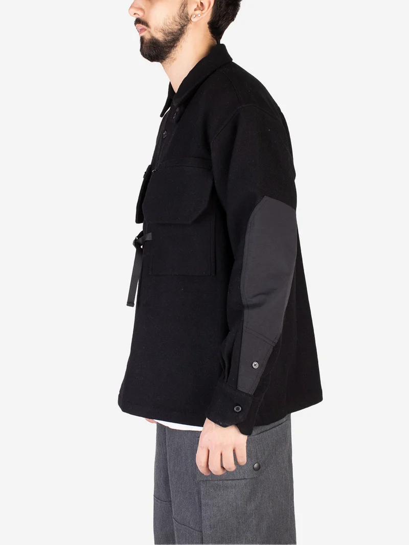 Giacca camicia outdoor in misto lana