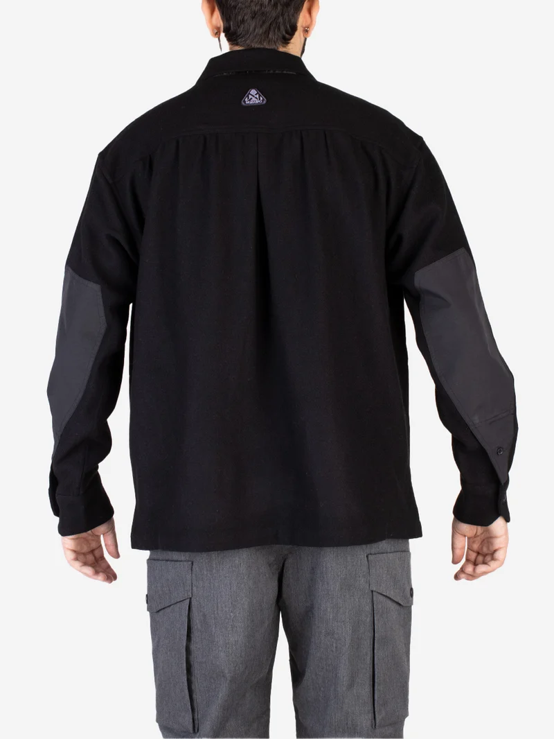 Giacca camicia outdoor in misto lana
