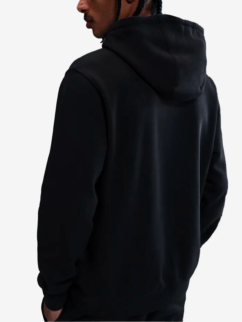 Felpa pullover nera con cappuccio e swoosh