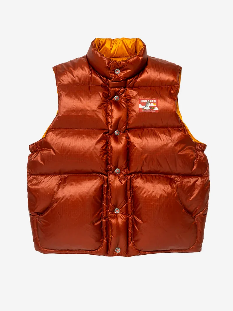Gilet rosso reversibile in piumino