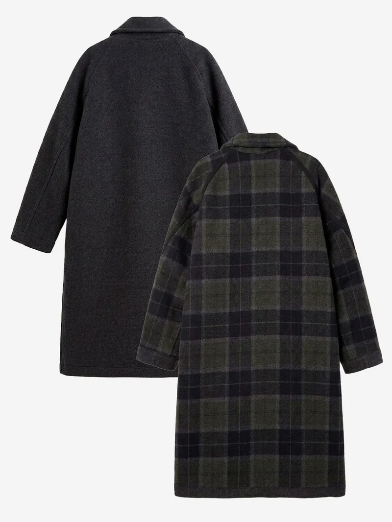 Trench coat reversibile Army in misto lana