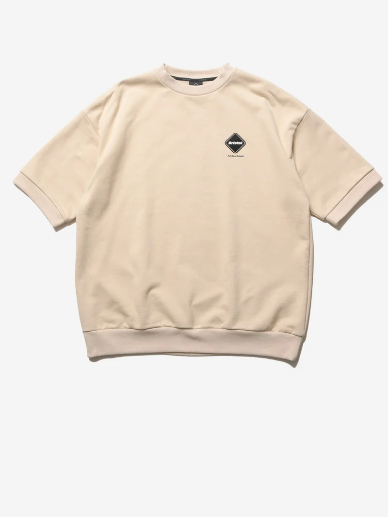 Felpa baggy maniche corte beige