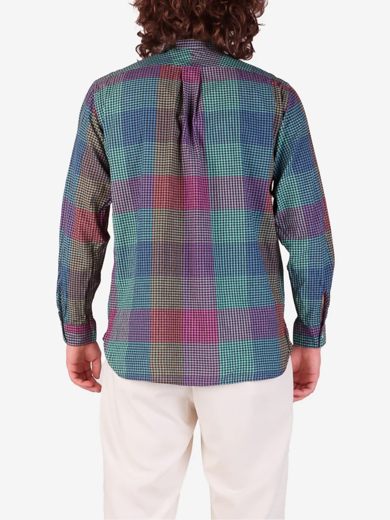 Camicia con collo alla coreana Pullover Madras