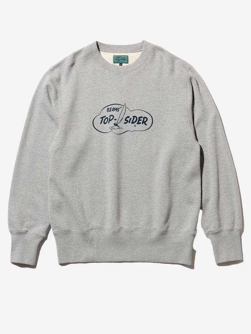 Felpa girocollo grigia Beams Plus x SperryTop-Sider