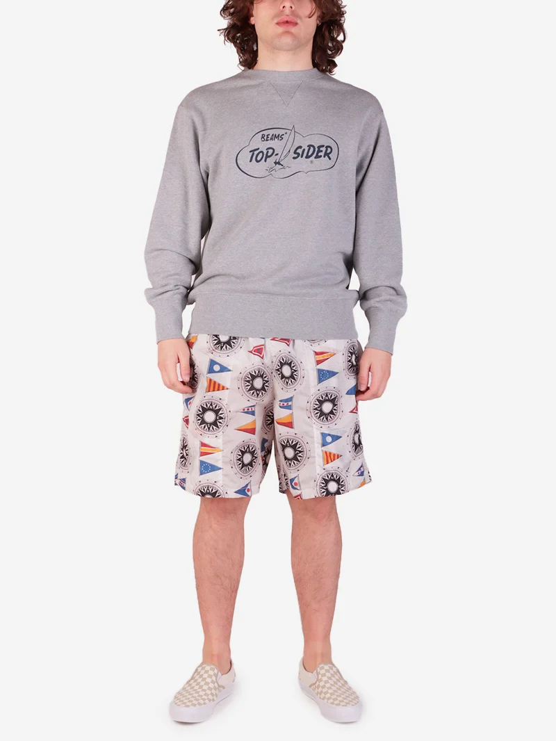 Felpa girocollo grigia Beams Plus x SperryTop-Sider
