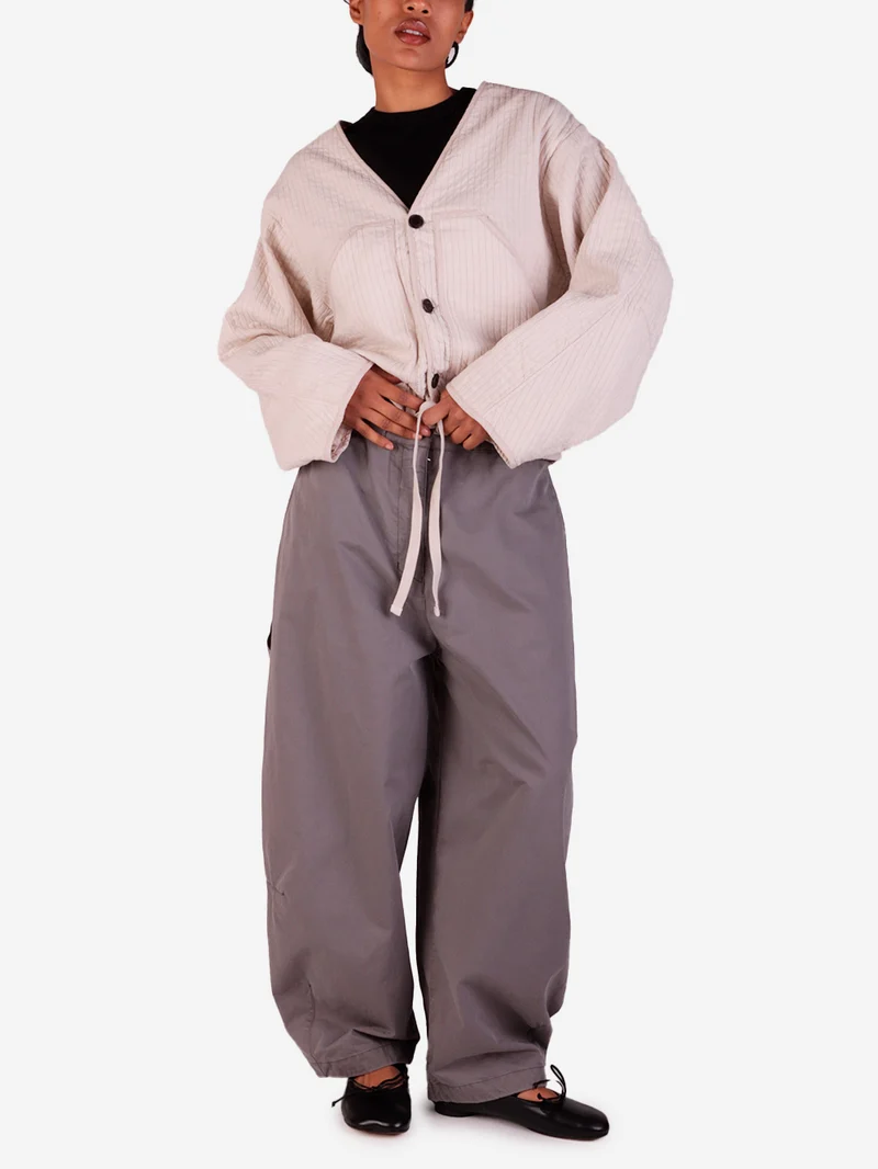 Pantaloni Saltan in twill di cotone grigi