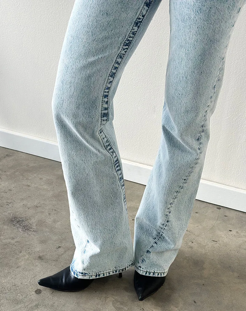 Low Rise Twisted Seam Jeans in 80's Blue Wash