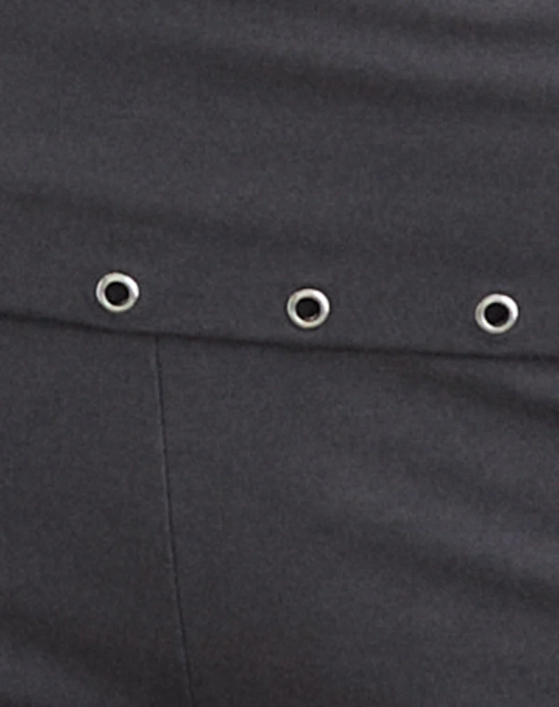Enmu Capri-Hose aus Jersey in Anthrazit mit Ösen
