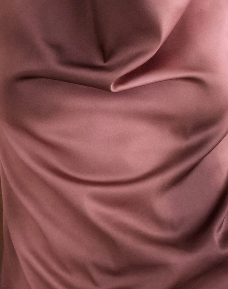 Palawa Top mit asymmetrischem Saum in Wasserfarben-Maroon