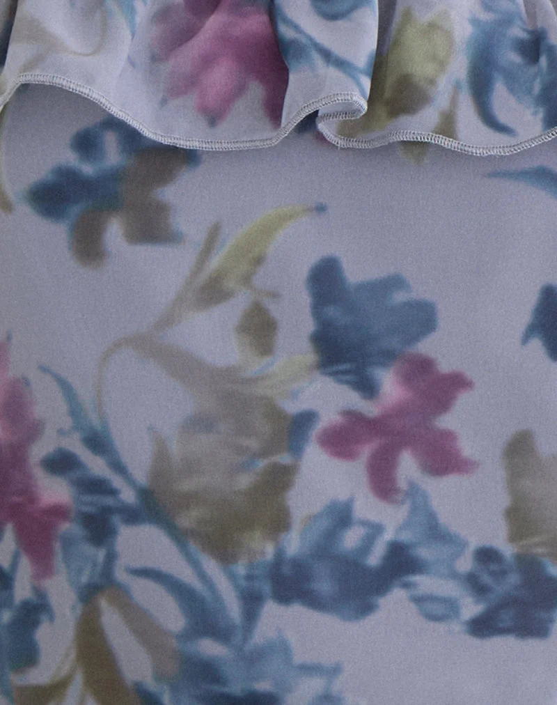 Maitra Cami-Top aus Chiffon in Schattenlilienblau