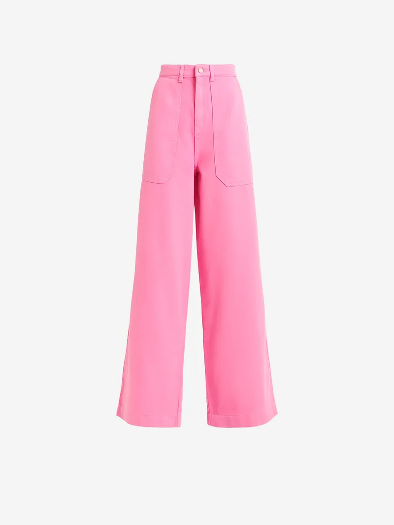 Jeans a gamba larga rosa