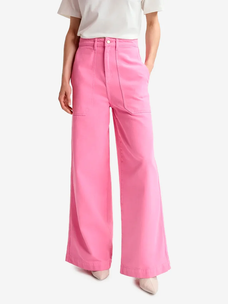 Jeans a gamba larga rosa
