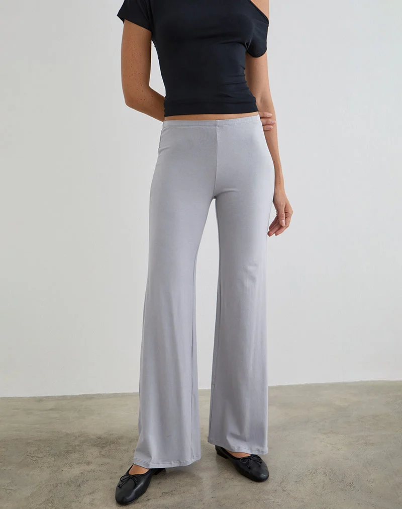 Baku-Hose mit weitem Bein aus Rayon-Jersey in Lila-Grau