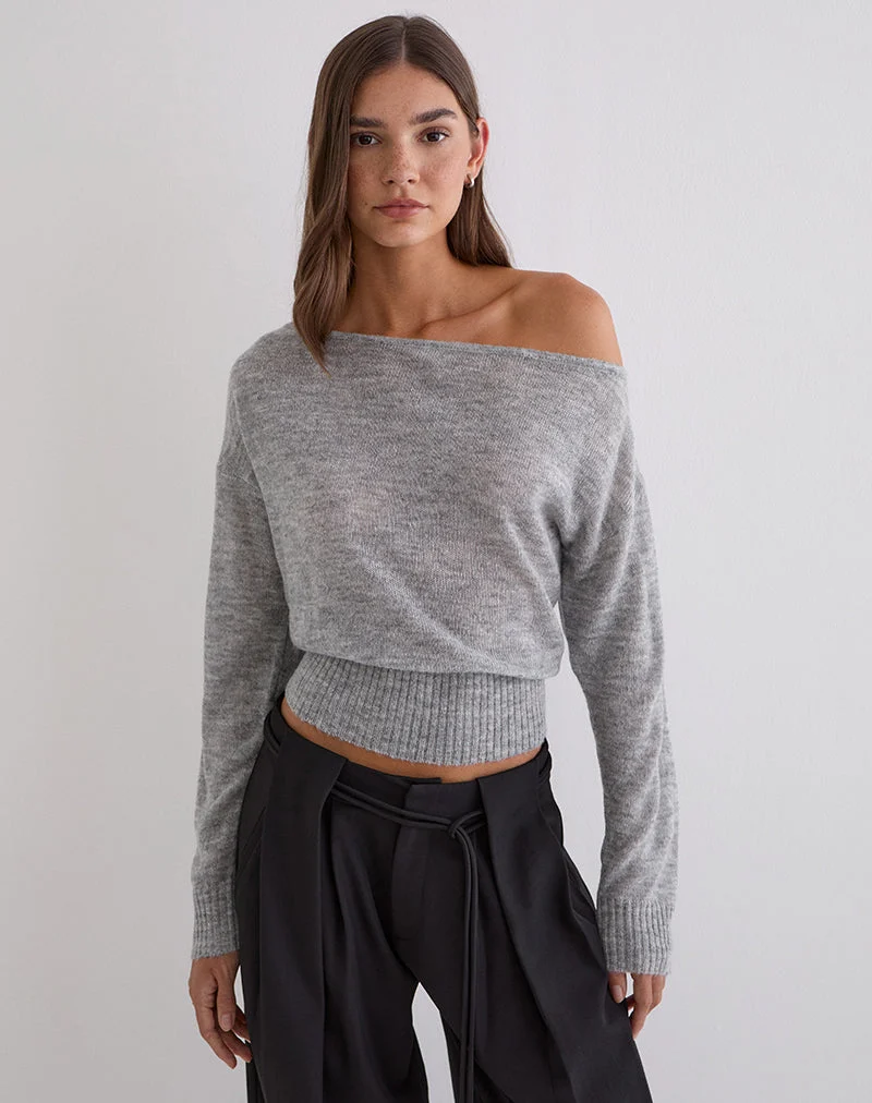 Suena Asymmetrischer Pullover in Grau