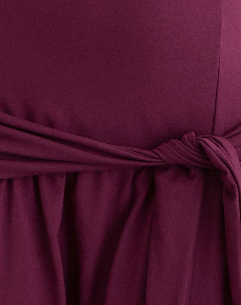 Supriati Minikleid aus Rayon-Jersey in Tiefpurpur