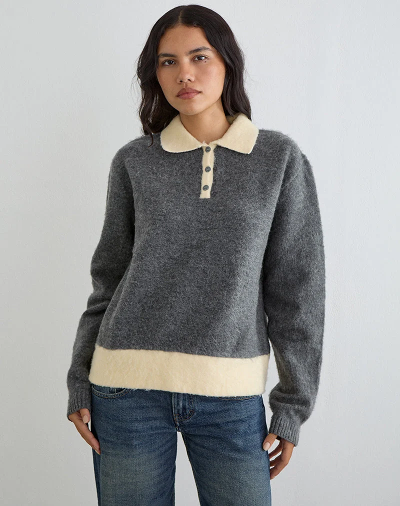Balamoa Pullover aus Strick in Grau und Creme