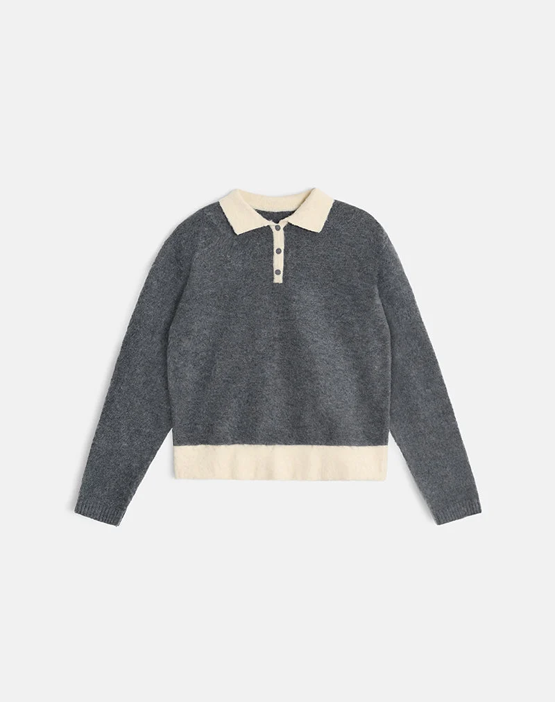 Balamoa Pullover aus Strick in Grau und Creme