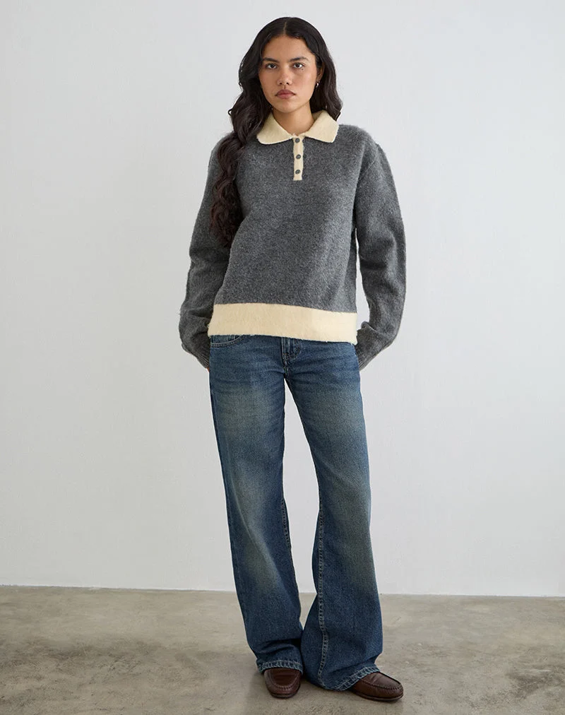 Balamoa Pullover aus Strick in Grau und Creme