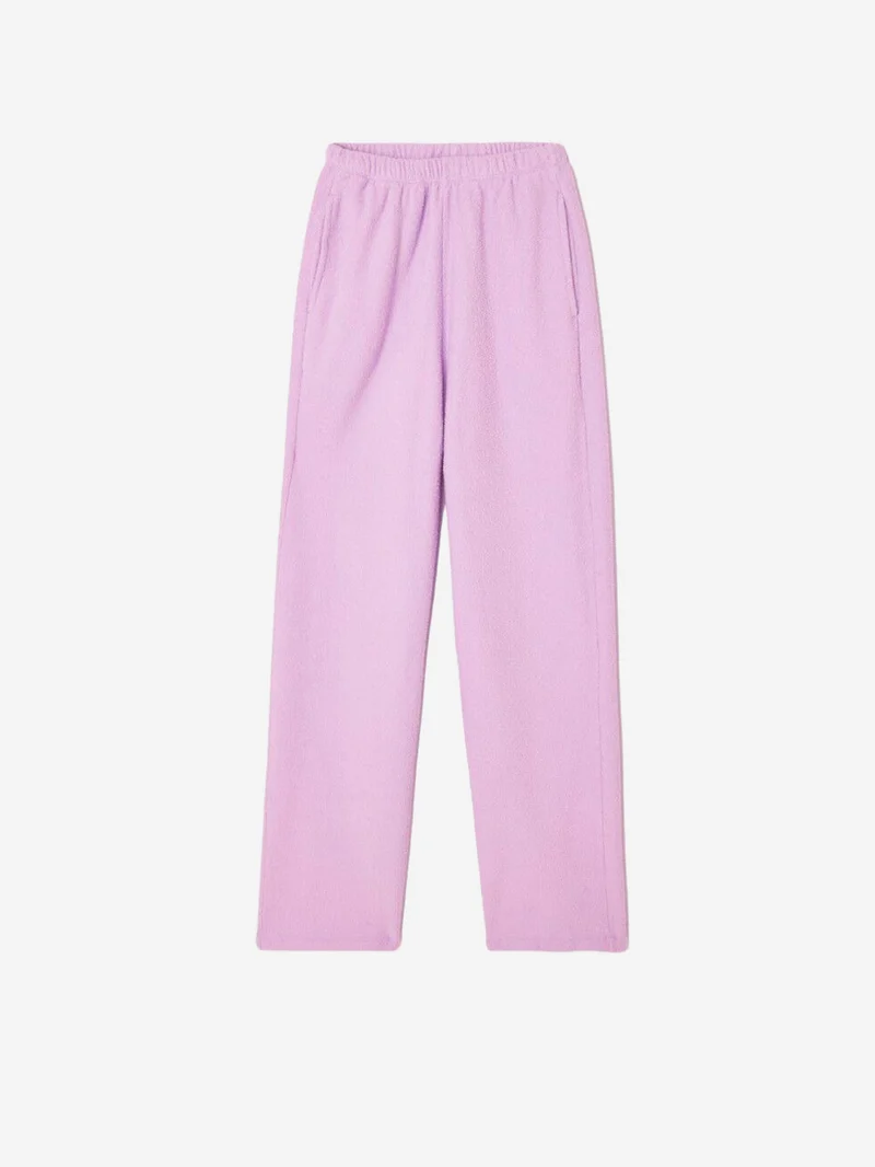 Pantalone jogging testurizzato lilla