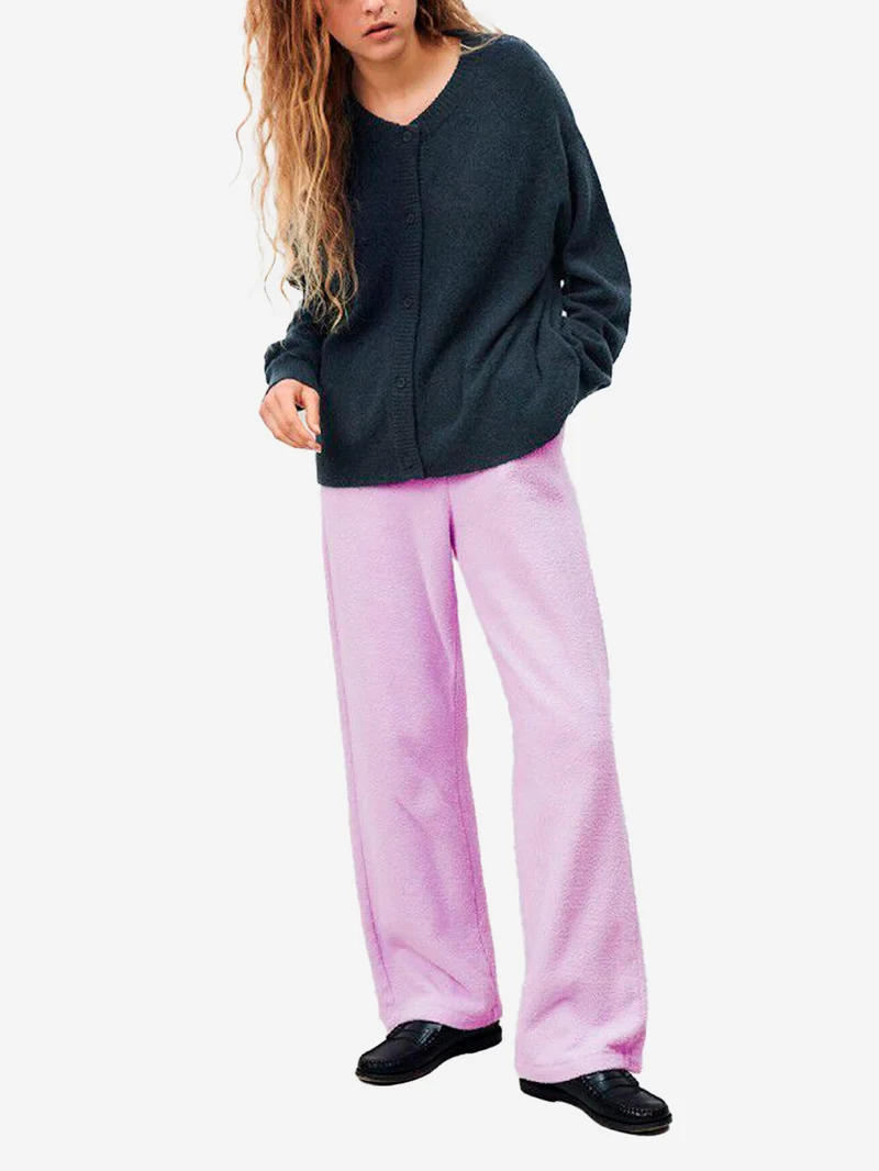 Pantalone jogging testurizzato lilla