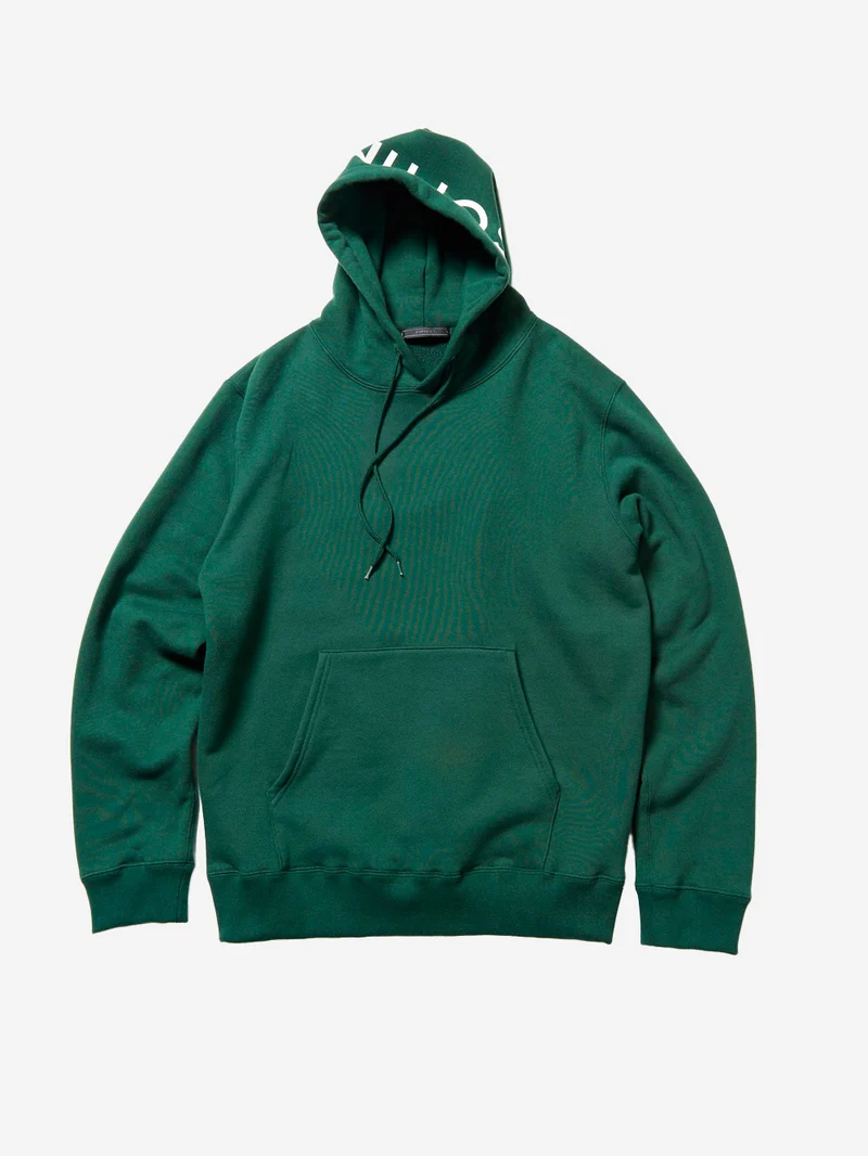 Felpa verde con cappuccio e logo
