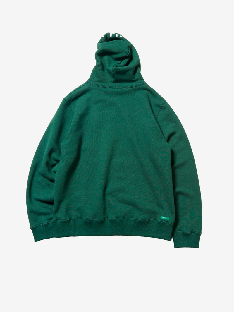 Felpa verde con cappuccio e logo