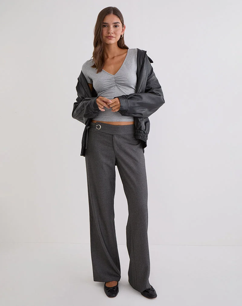 Tova Tie Tailoring Hose in Nadelstreifen grau