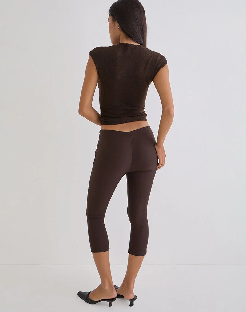 Aelva Schnür-Caprihose in Schneider-Dunkelbraun