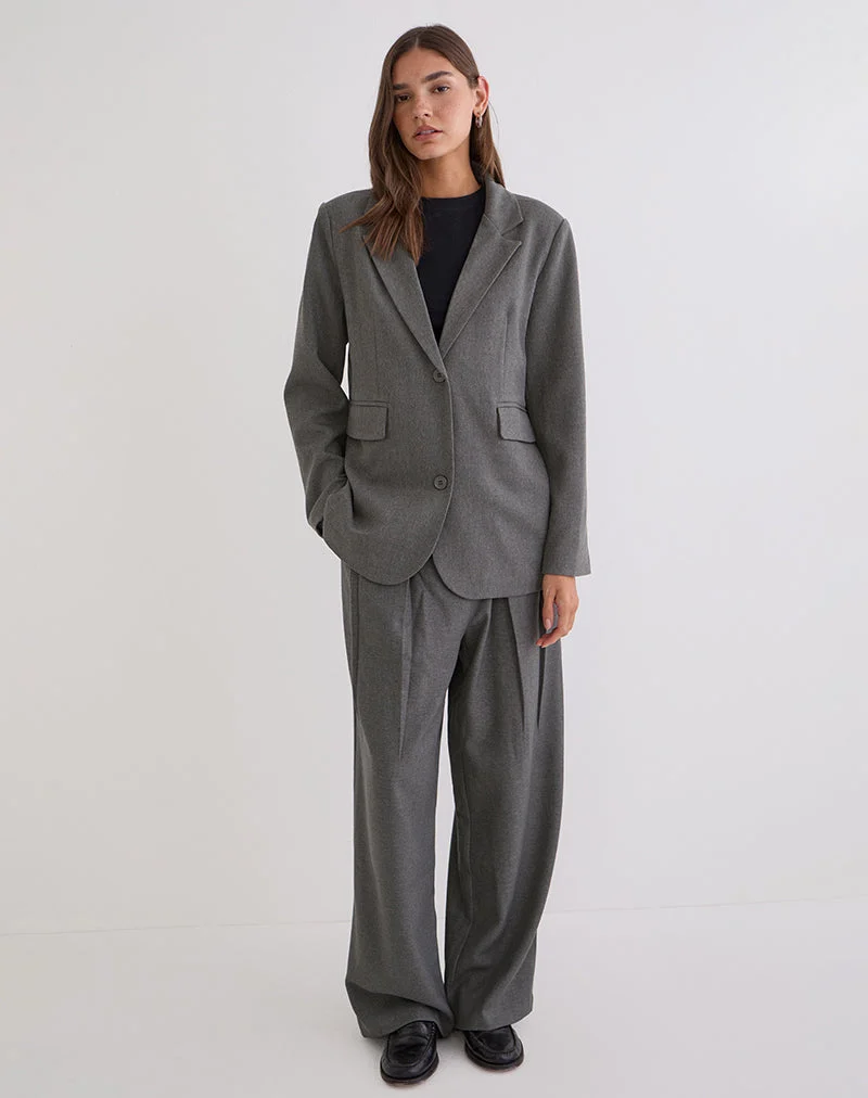 Maiwa Strukturierter Tailoring-Blazer in Anthrazit