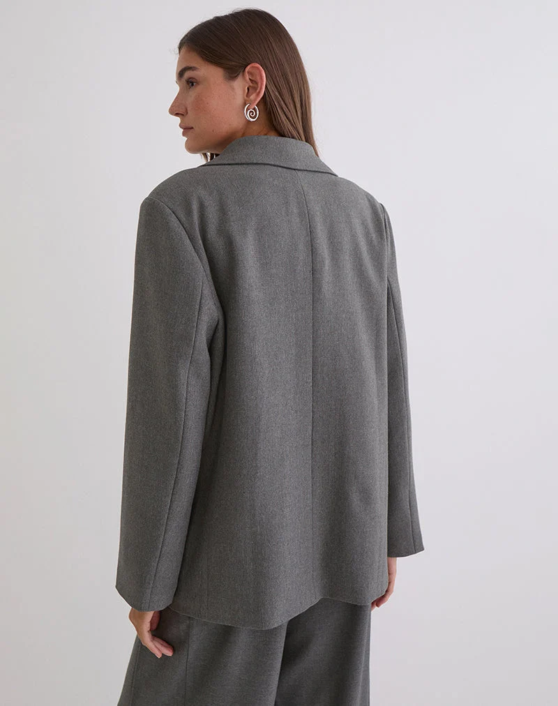 Maiwa Strukturierter Tailoring-Blazer in Anthrazit