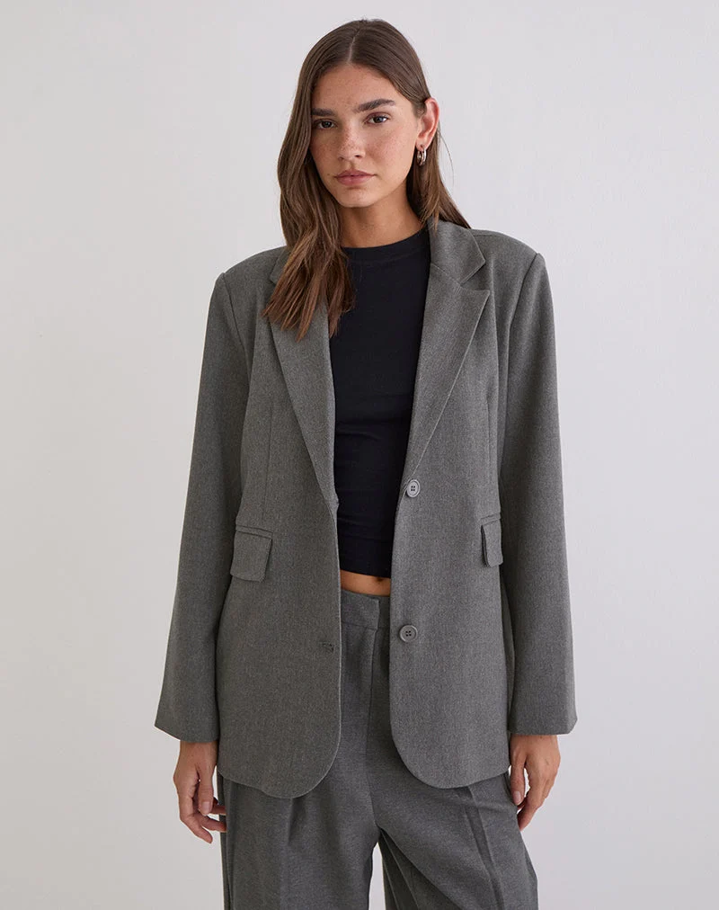 Maiwa Strukturierter Tailoring-Blazer in Anthrazit
