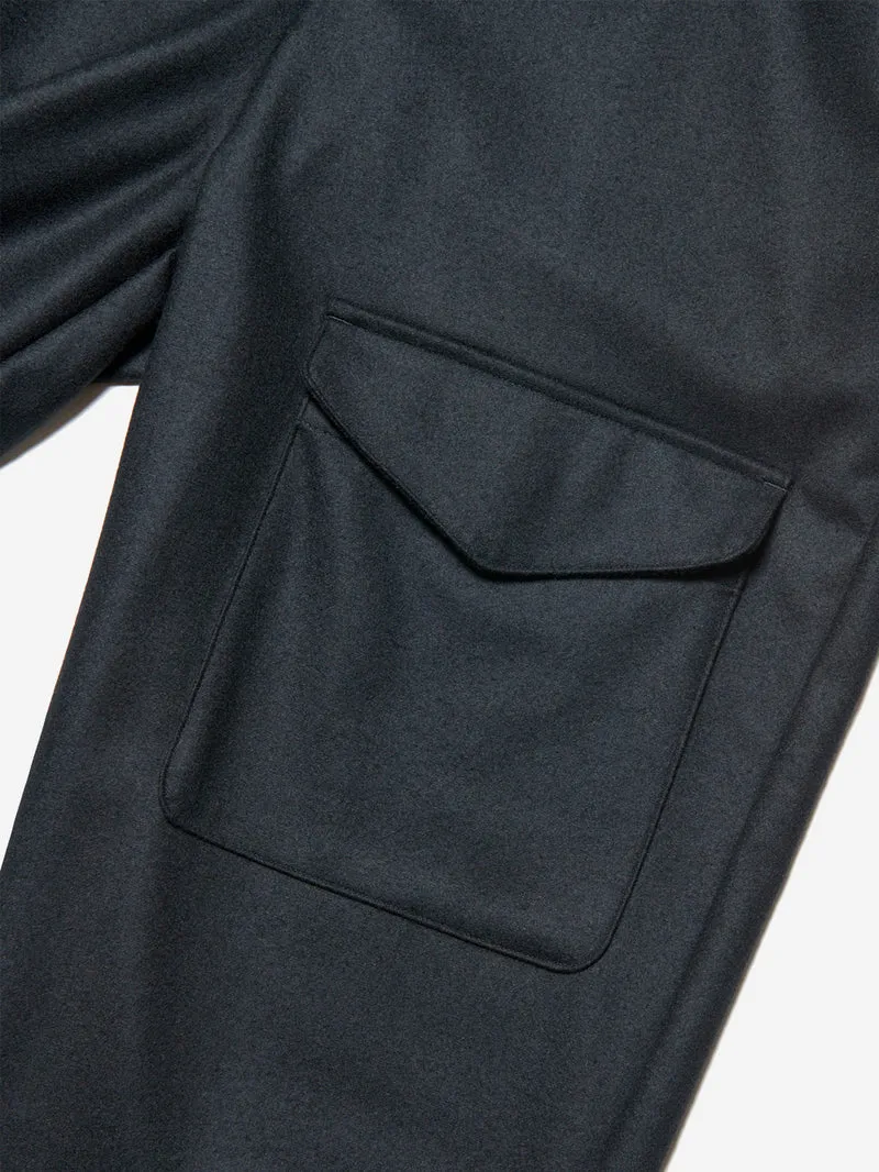 Pantaloni neri 'Royal Navy' in lana Melton