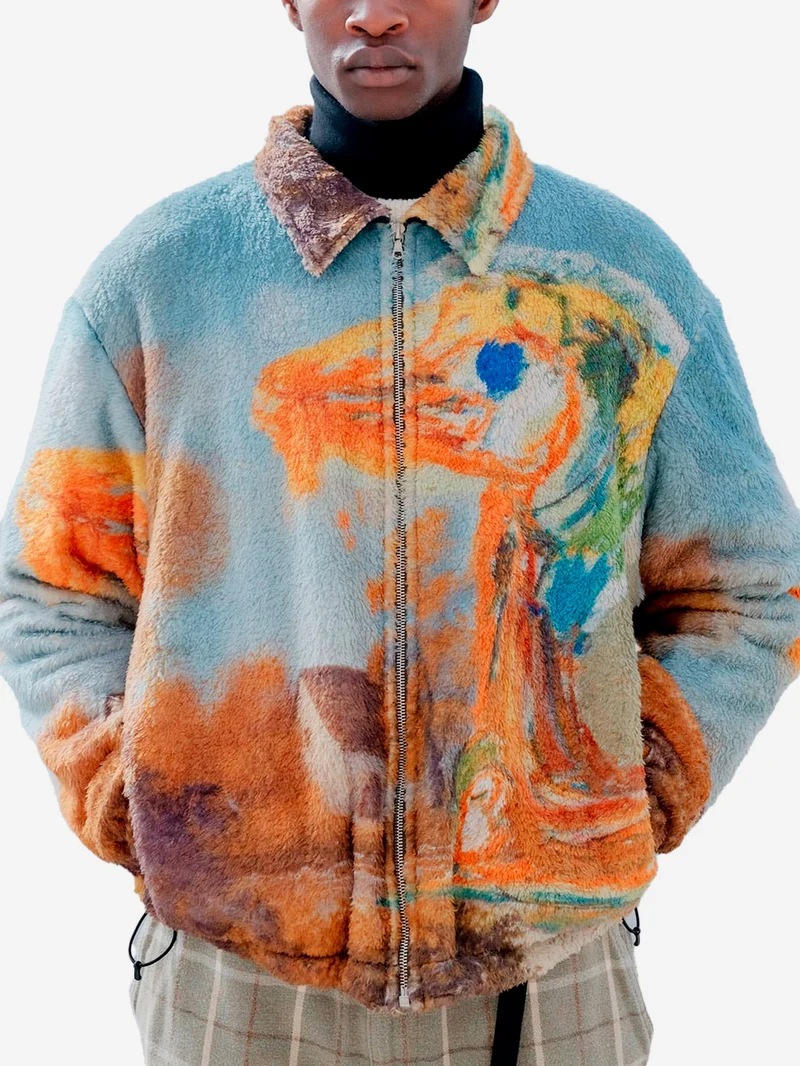 Blouson in pile dipinto 'Landscape' Asger Jorn