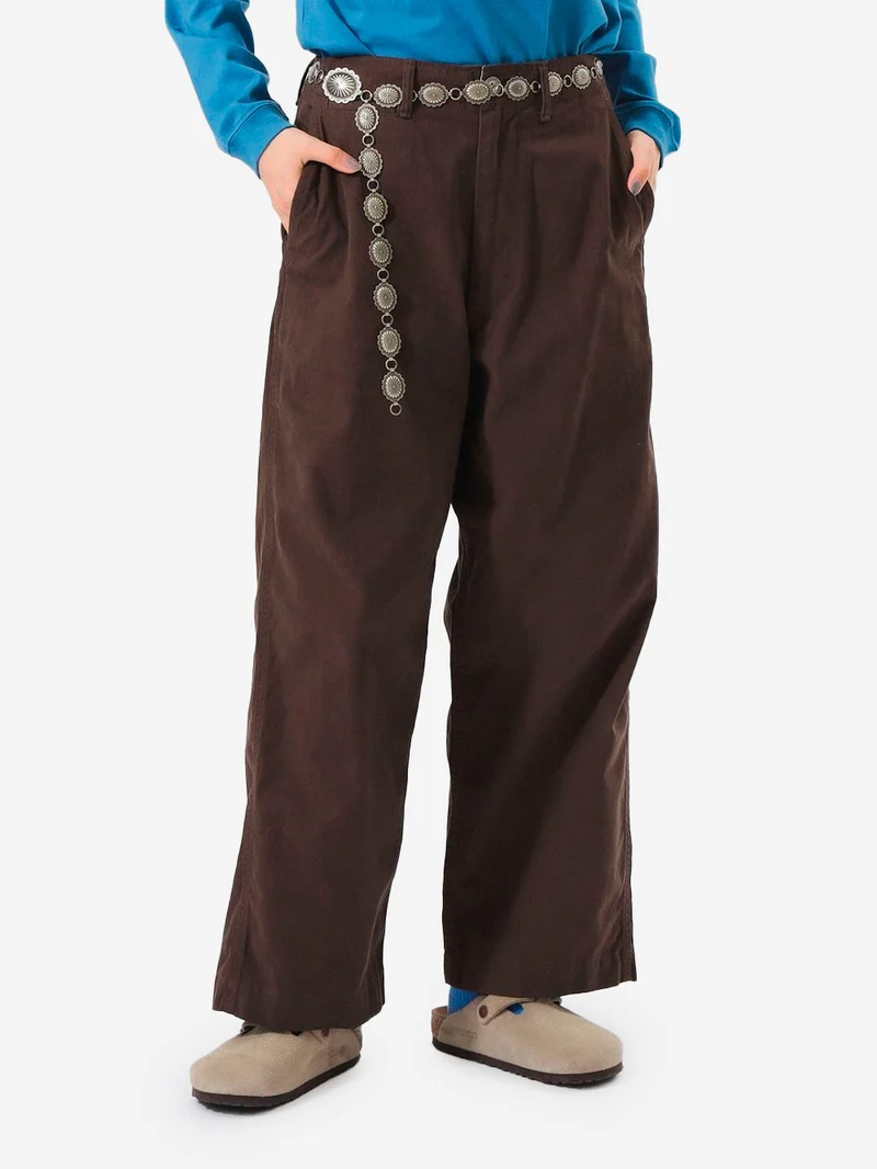 Pantaloni Chino marroni a gamba larga