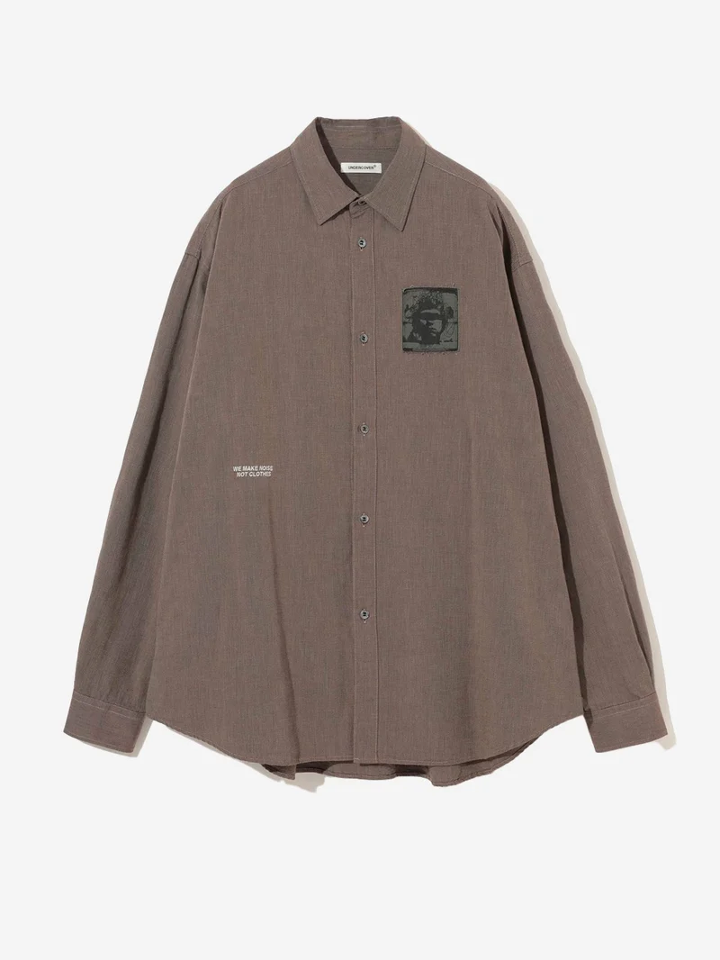 Camicia con patch e ricamo 'We make noise'