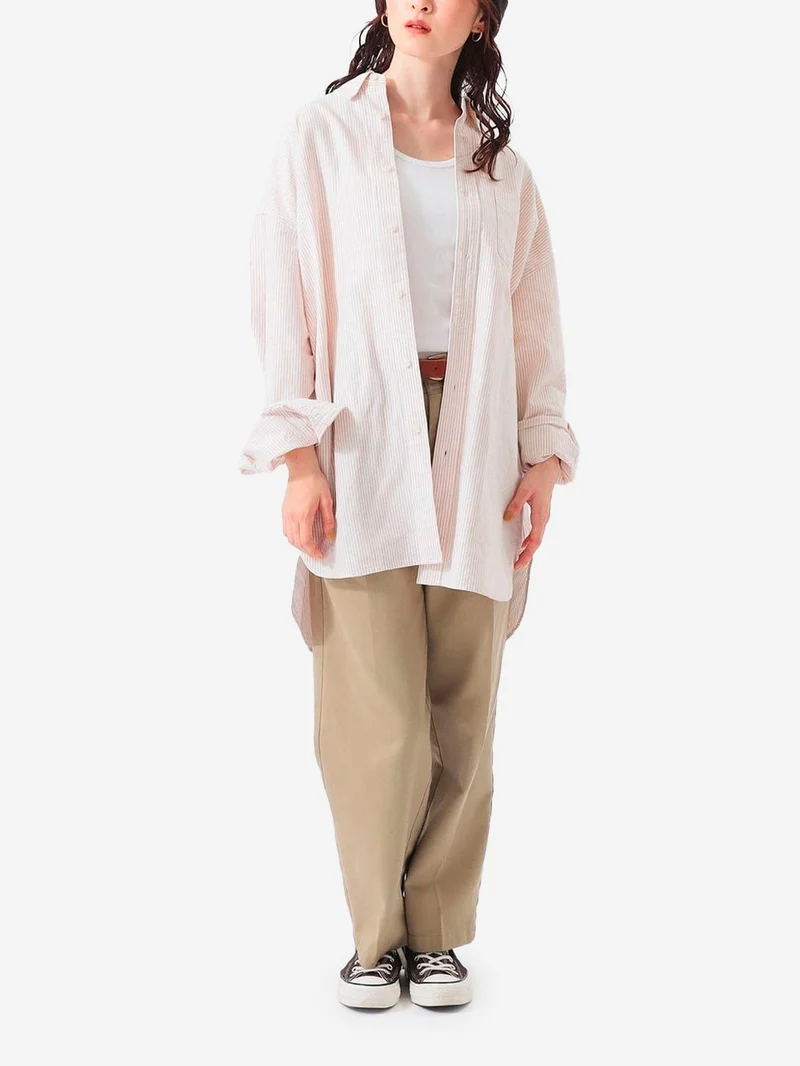 Camicia a righe Big BD con asola sul retro