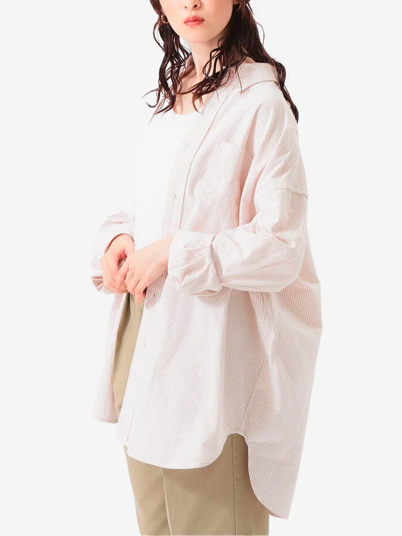 Camicia a righe Big BD con asola sul retro