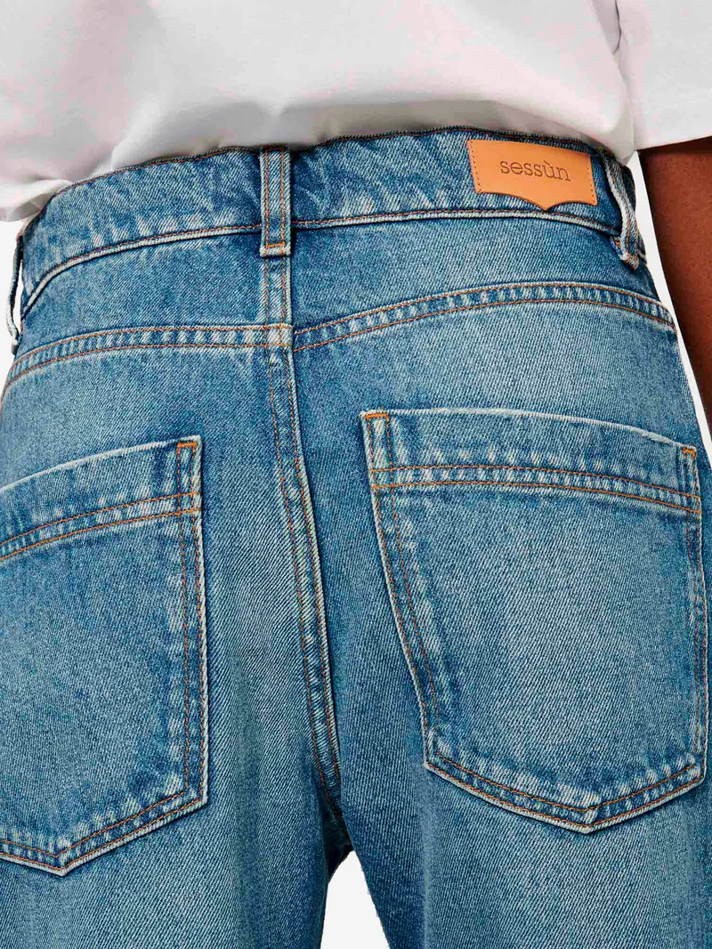 Jeans relaxed fit a vita media 'Denimi'