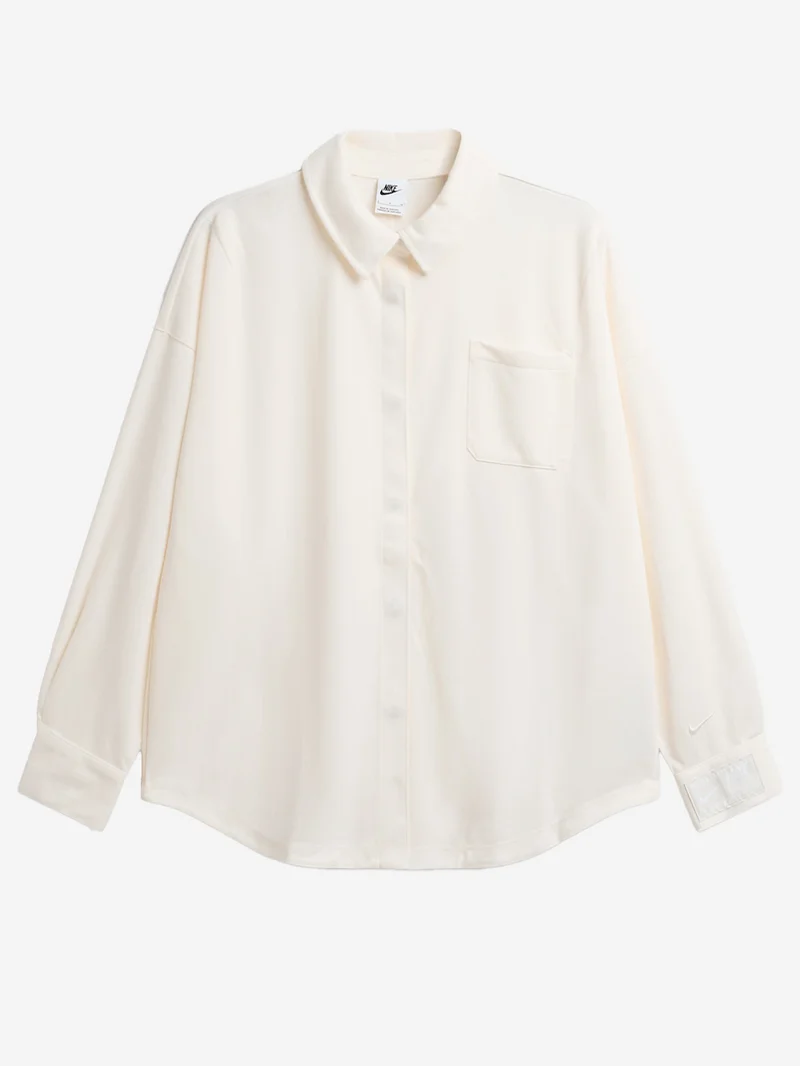 Camicia a righe in jacquard oversize avorio