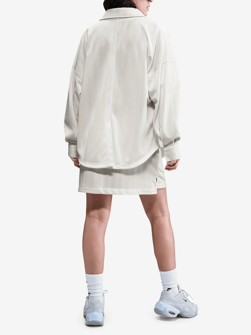 Camicia a righe in jacquard oversize avorio