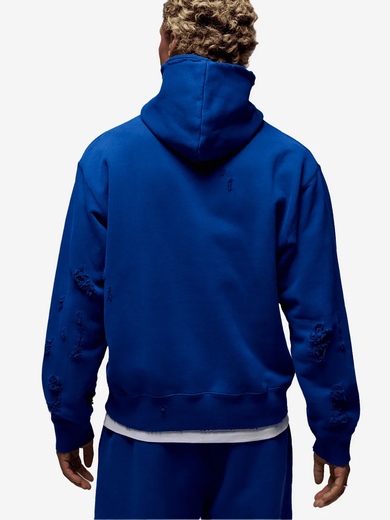 Felpa 'Rare' blu con cappuccio distressed