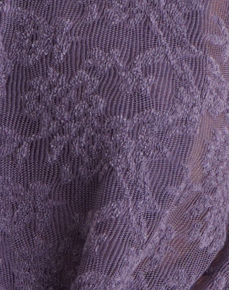 Yukari Plunge Top aus Jacquard-Strick in Lila