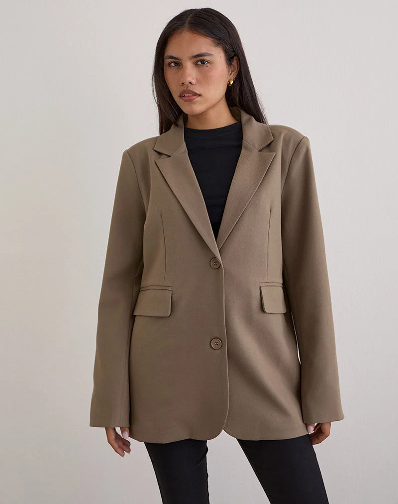 Maiwa Blazer in strukturiertem Schnitt, beige